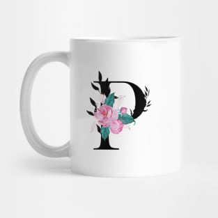 Floral Monogram P Mug